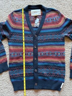 Koto Lambswool Blend V-Neck Button Cardigan - Multicolored